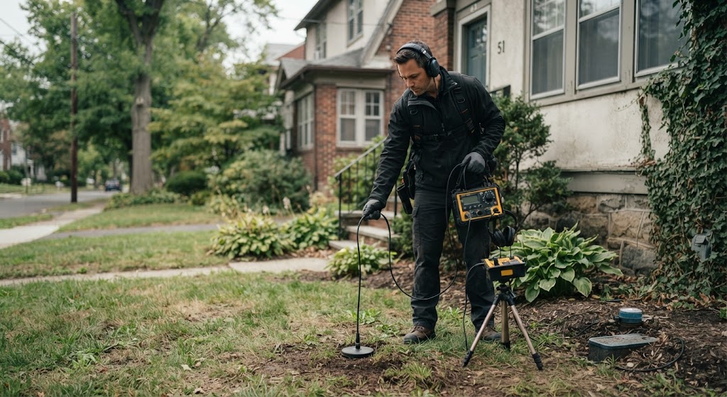 water line leak detection Princeton NJ underground service line inspection
